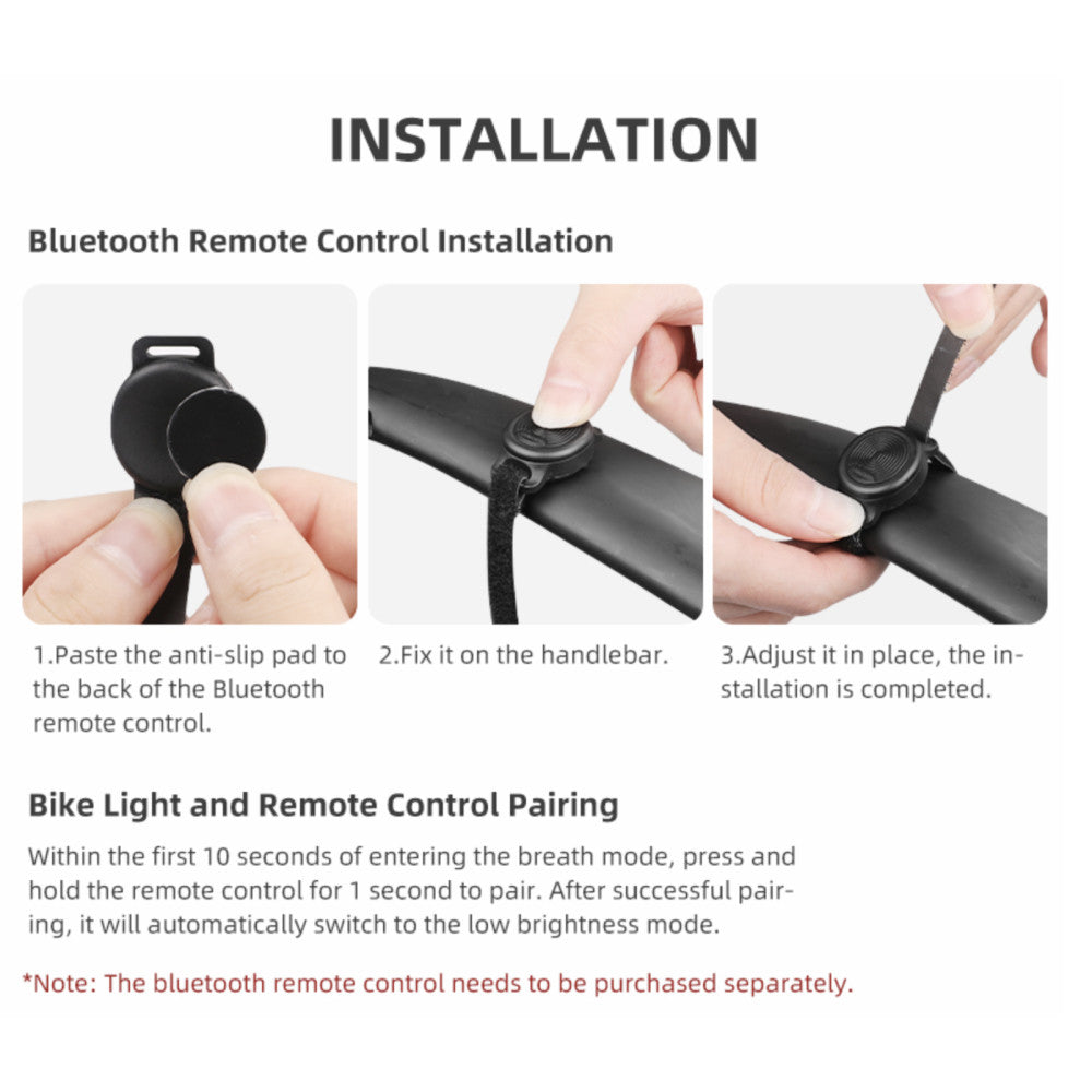 Gaciron KIWI-1200 1200 Lumen Rechargeable Anti-Glare Front Bike Light with Bluetooth