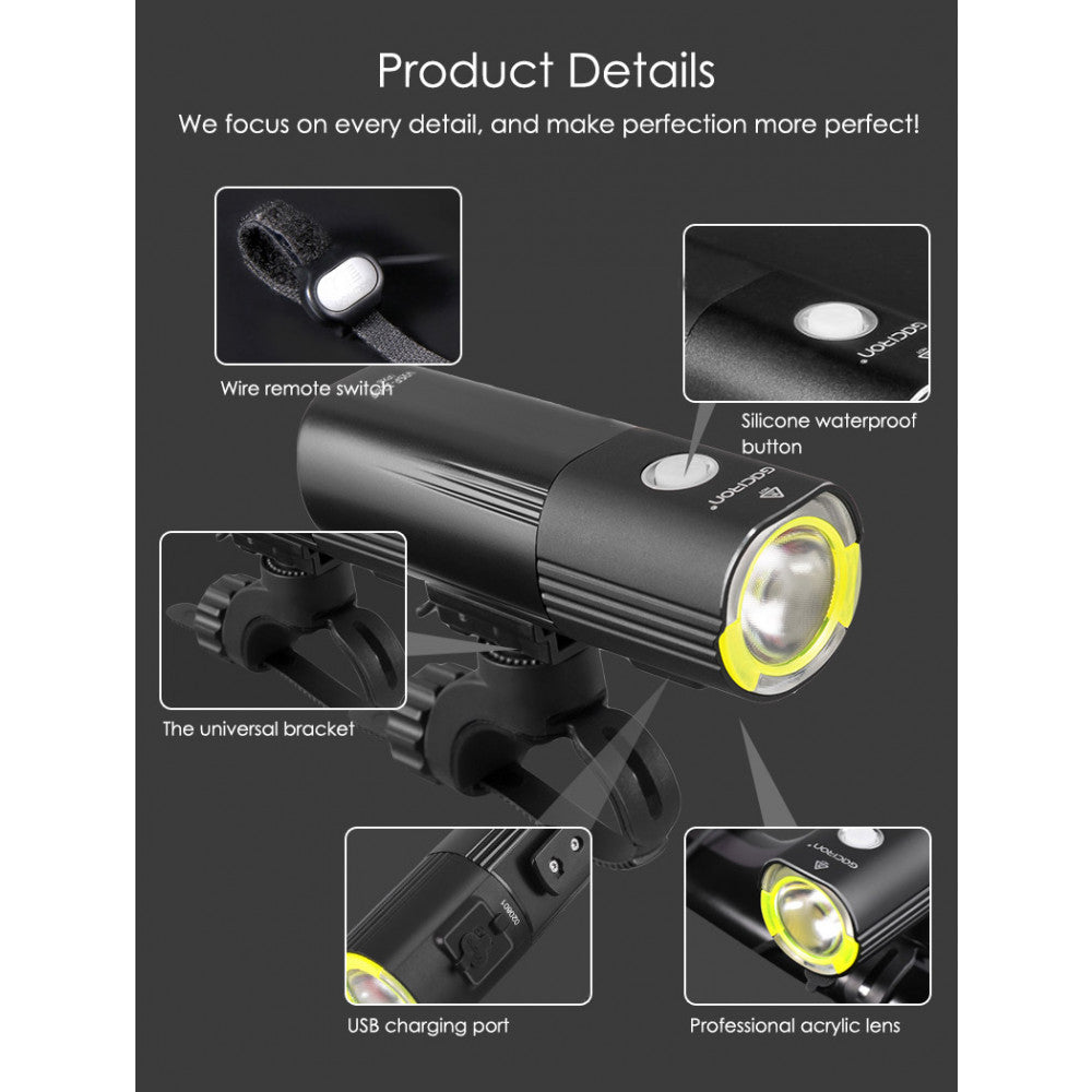Gaciron V9SP-1260 1260 Lumen Rechargeable Bike Light + Remote Switch