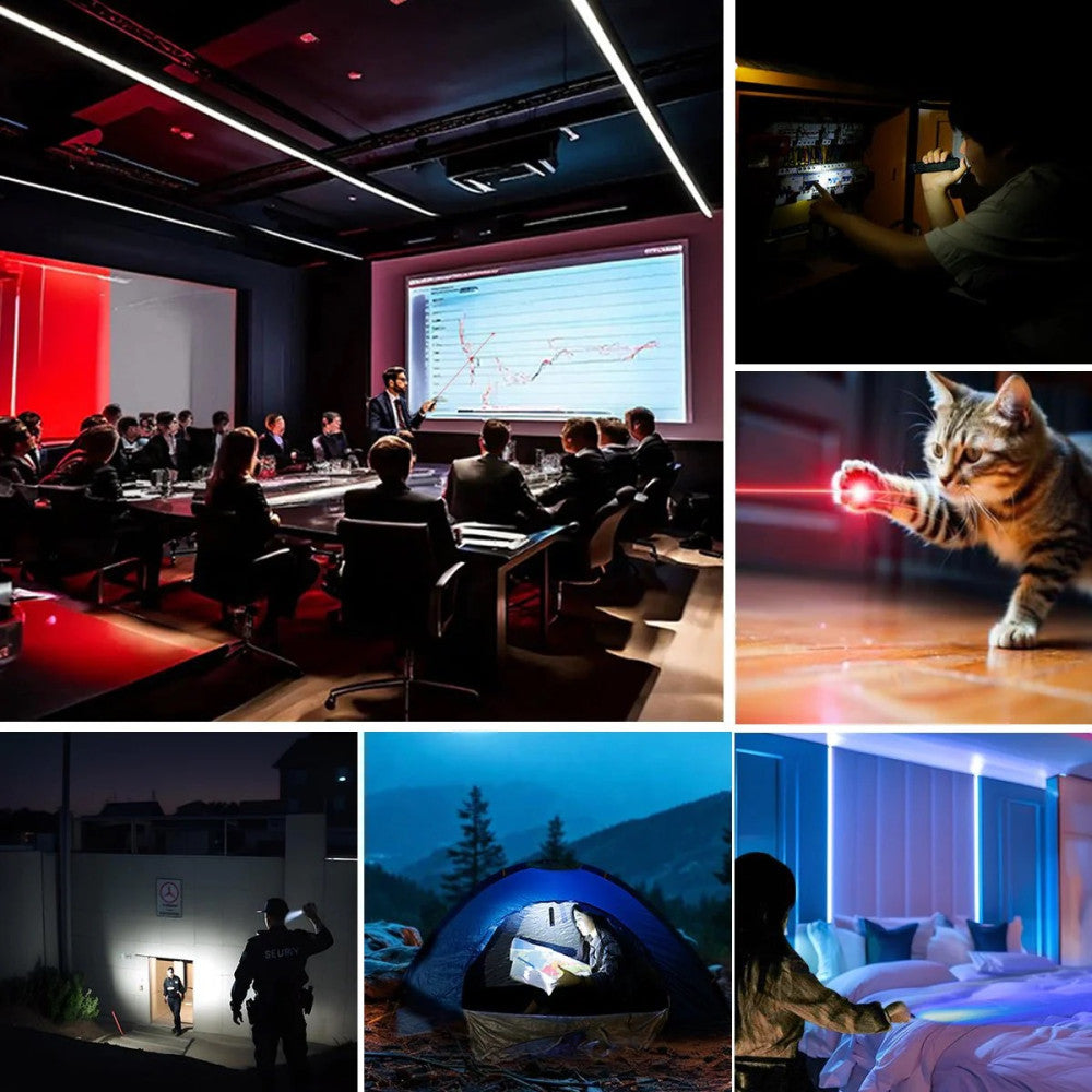 Imalent GR35 PE 2800 Lumen Rechargeable Flat Flashlight with Green Laser/UV/Police Lights - 426 Metres