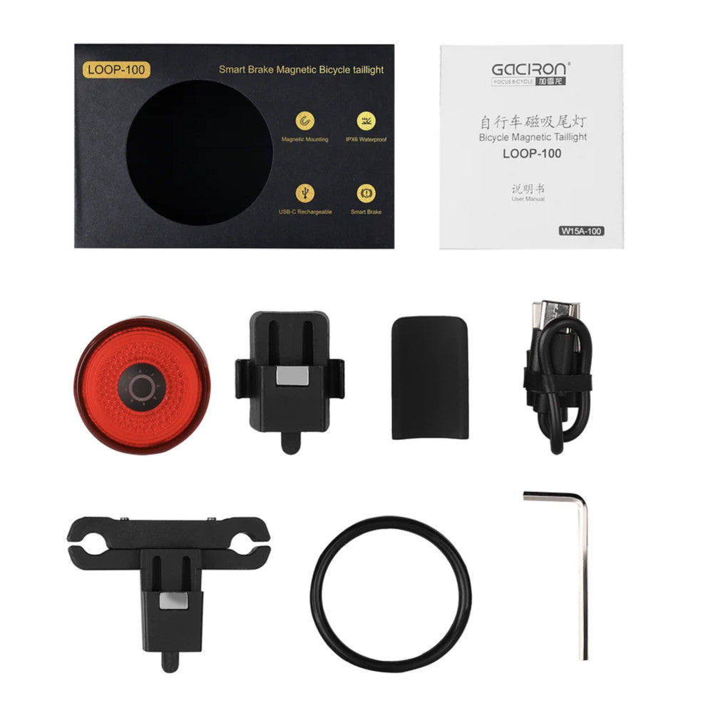Gaciron LOOP-100 Smart Brake Bike Tail Light - Rechargeable