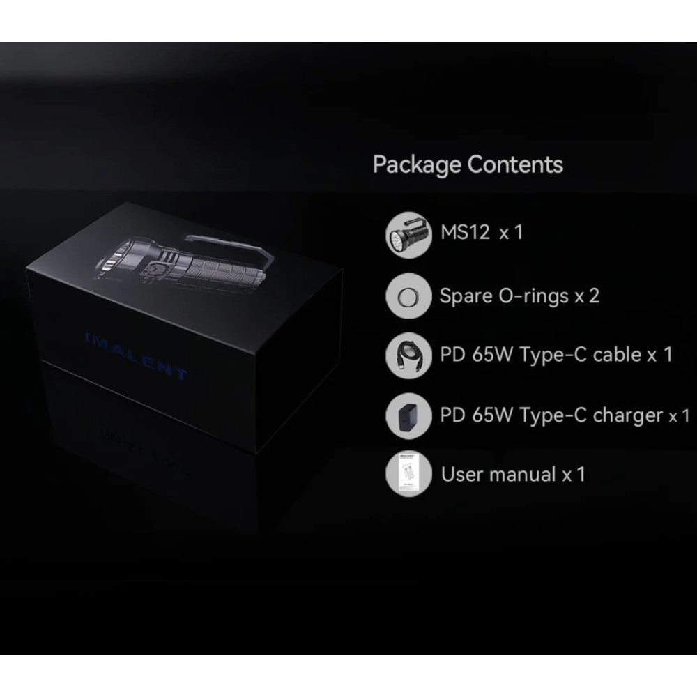 Imalent MS12 Mini-C 65,000 Lumen Rechargeable Searchlight - 1036 Metres