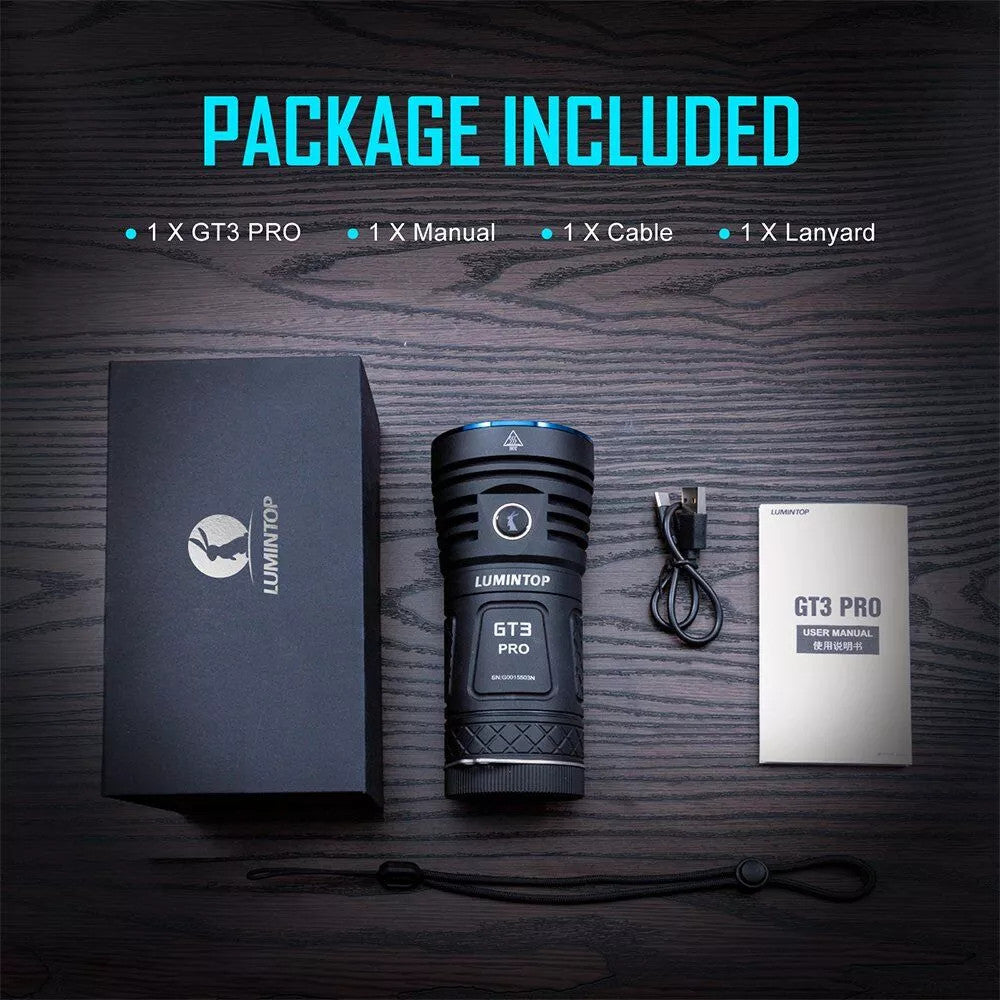 Lumintop GT3 Pro 27,000 Lumen USB-C Rechargeable Flashlight - 707 Metres
