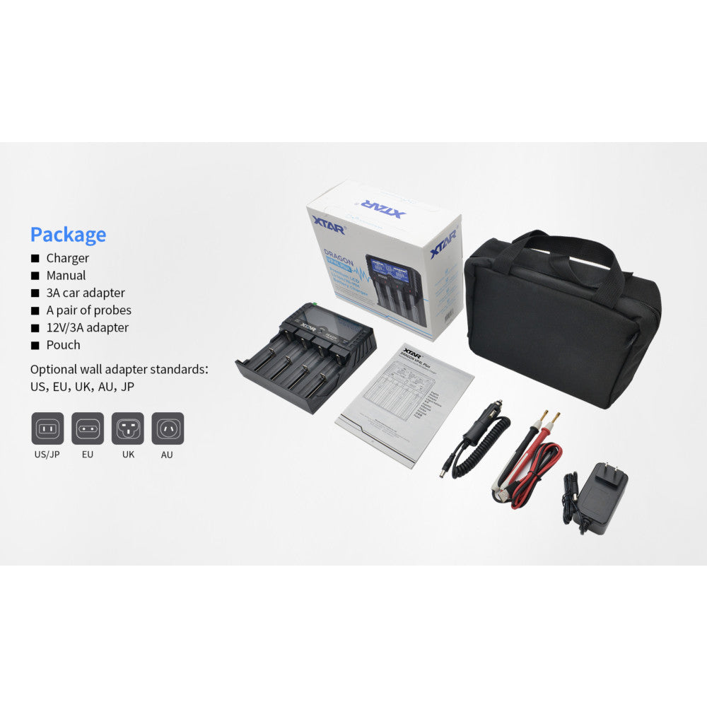 XTAR VP4L Plus Premium 4-Bay Battery Analyser and Charger with Power Bank Function