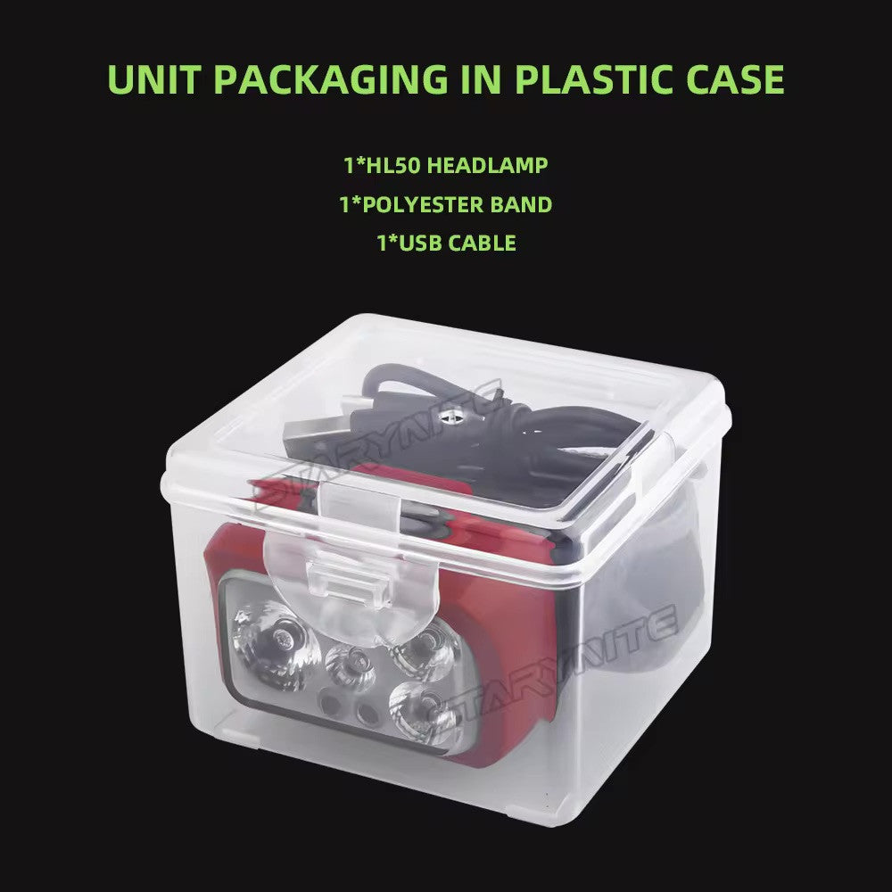 350 Lumen Rechargeable Sensor Headlamp with Red Light