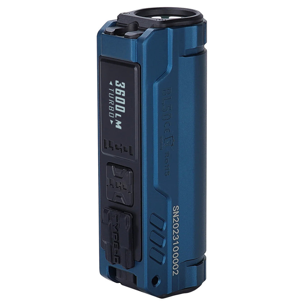 Imalent BL50 3600 Lumen Rechargeable Dual Light Source EDC Flashlight - 365nm UV and White Light - 428 Metres