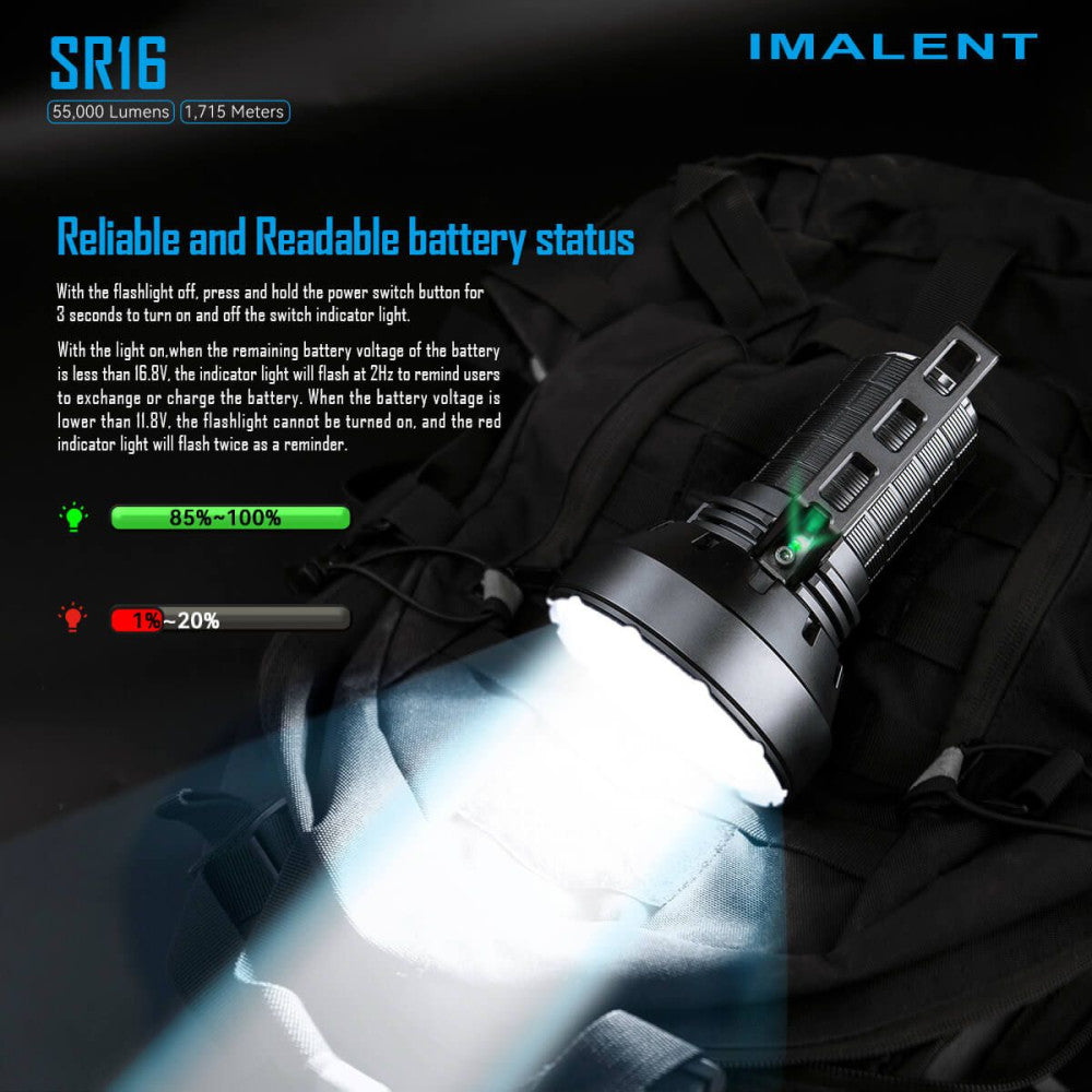 Imalent SR16 55,000 Lumen Rechargeable Searchlight - 1715m