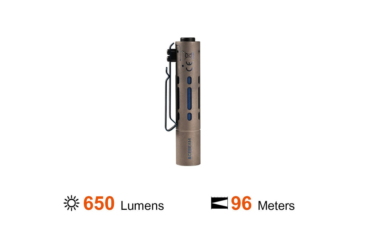 AceBeam Rider RX 650 Lumen Rechargeable EDC Flashlight - Titanium