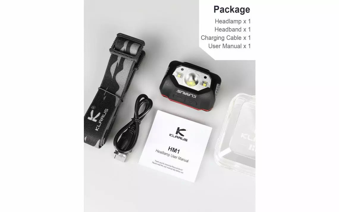 Klarus HM2 270 Lumen AAA Compact Dual LED Motion Controlled Headlamp