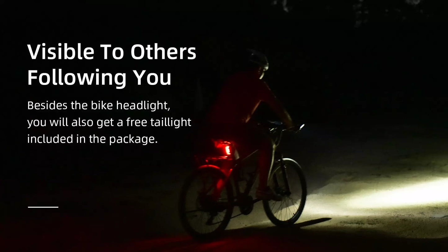 Wuben B2 1300 Lumen USB-C Rechargeable Bike Light + Bonus Tail Light