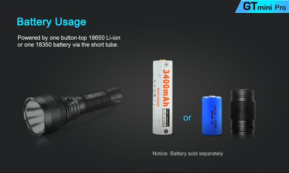 Lumintop GT Mini Pro 3500 Lumen Compact Thrower