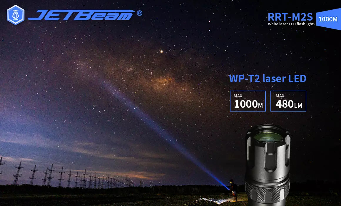 JETBeam Raptor RRT-M2S 480 Lumen LEP Flashlight - 1000 Metres