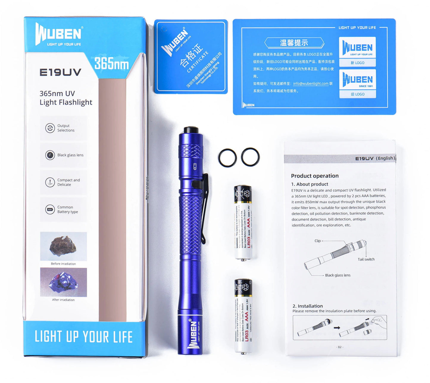 Wuben E19 UV 365nm Penlight