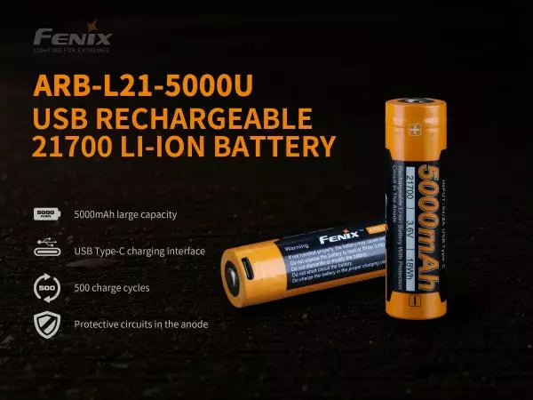 Fenix 21700 Li-ion USB-C Rechargeable Battery ARB-L21-5000U