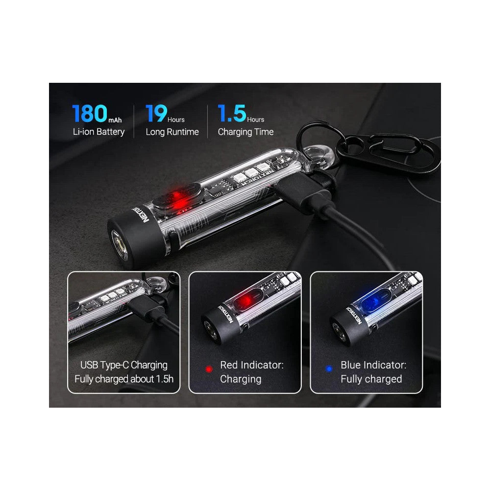 Lampe Nextorch K40 - 300 Lumens / UV / flash rouge et bleu, rechargeable Lampe Nextorch K40 - 300 Lumens / UV / flash rouge et bleu, rechargeable