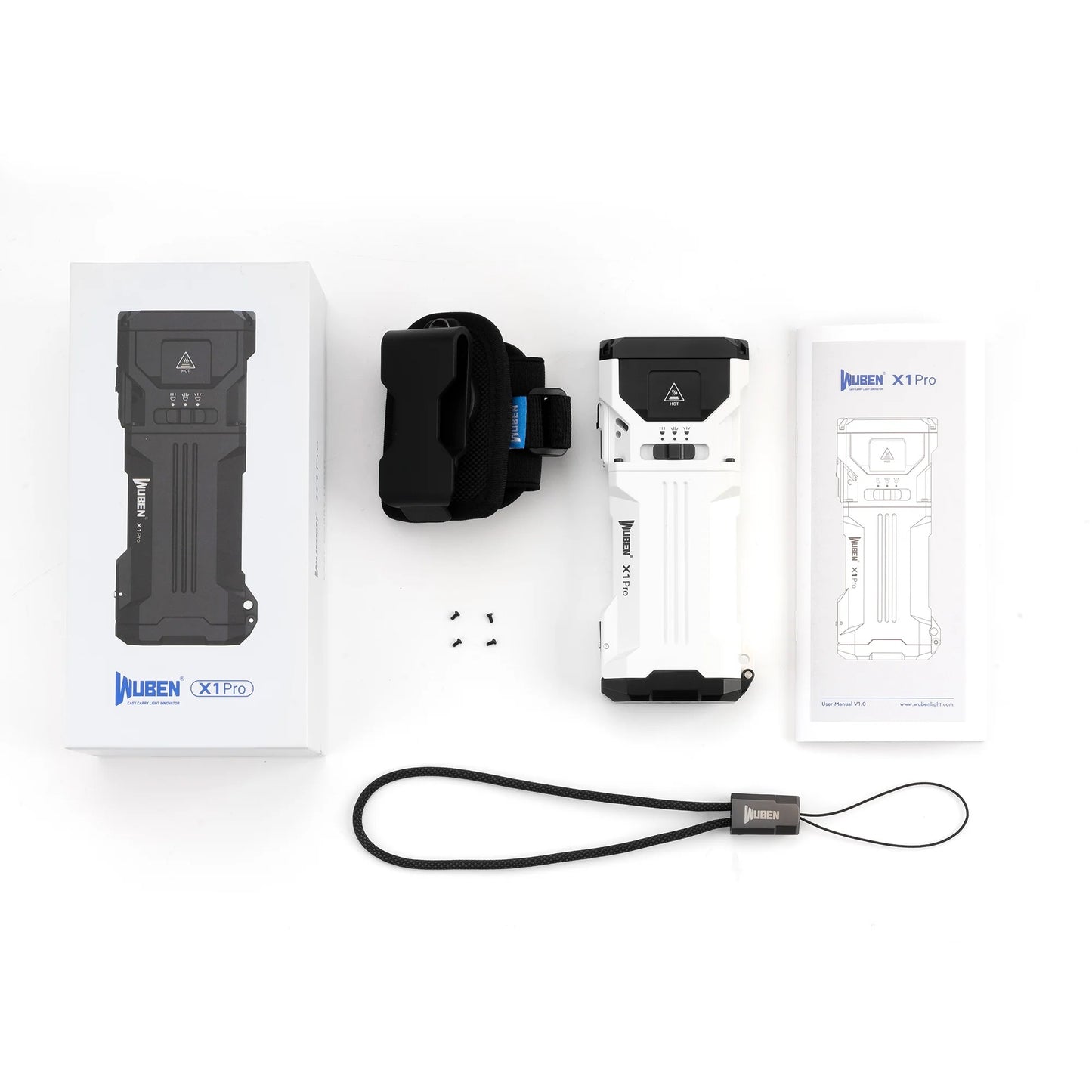 Wuben X1 Pro 12,300 Lumens Rechargeable Power Bank EDC Flashlight (White)