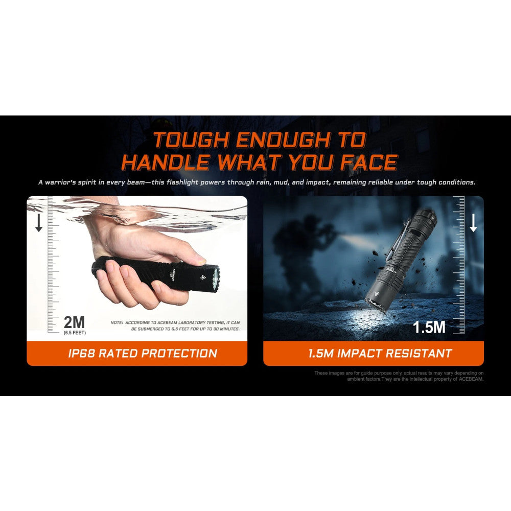 AceBeam T37 4000 Lumen Tactical and Duty Flashlight - 440 Metres