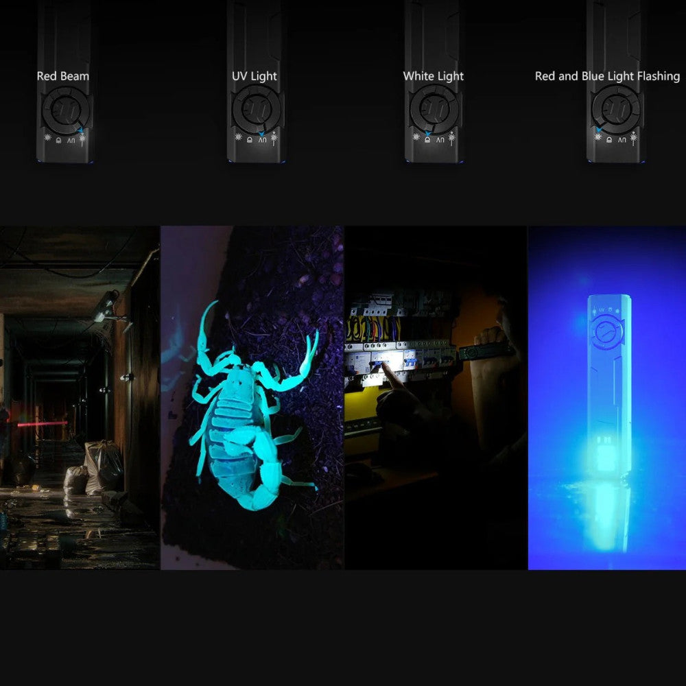 Imalent GR35 PE 2800 Lumen Rechargeable Flat Flashlight with Green Laser/UV/Police Lights - 426 Metres