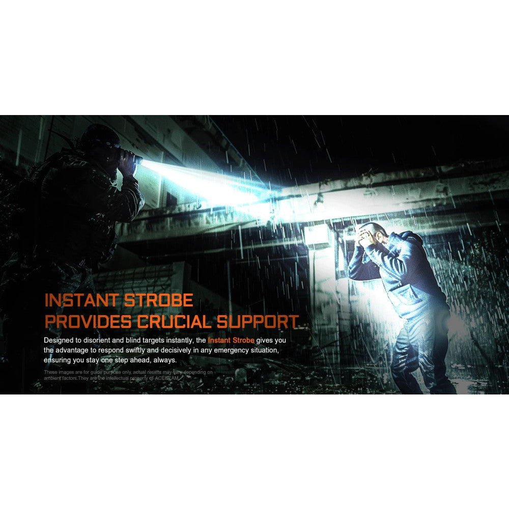 AceBeam T37 4000 Lumen Tactical and Duty Flashlight - 440 Metres