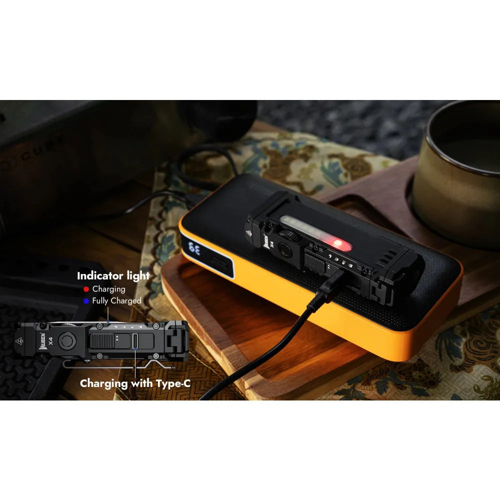 Wuben X4 1500 Lumen Compact EDC Flashlight - 205 Metres (Black)