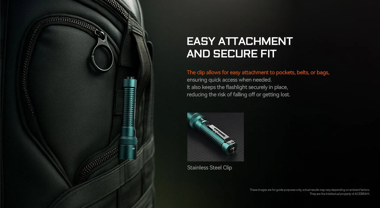 AceBeam K1 1000 Lumen EDC Flashlight with 3 Light Sources - 223 Metres