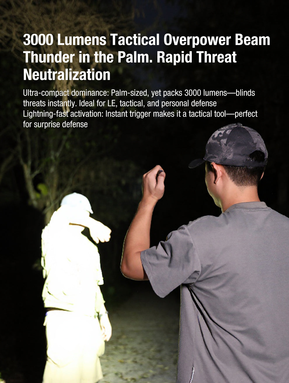 Klarus FlatTac X2 Ultra-Thin Palm-Sized Tactical Flashlight - 3000 Lumens, 170 Metres