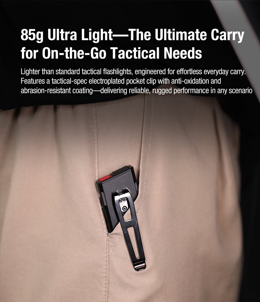 Klarus FlatTac X2 Ultra-Thin Palm-Sized Tactical Flashlight - 3000 Lumens, 170 Metres