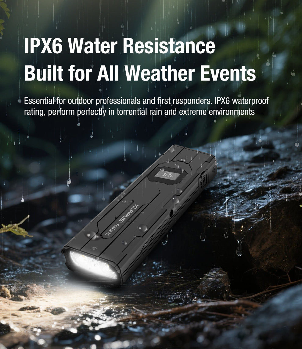 Klarus FlatTac X2 Ultra-Thin Palm-Sized Tactical Flashlight - 3000 Lumens, 170 Metres