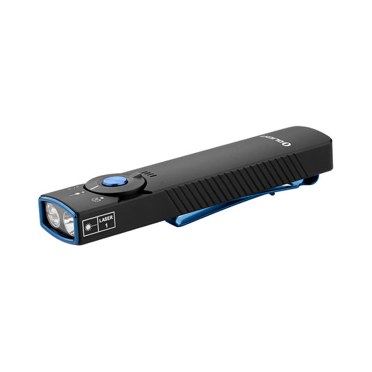 Olight Arkfeld Pro 1300 Lumen Rechargeable Pocket Flashlight with White Light, 365nm UV and Green Laser