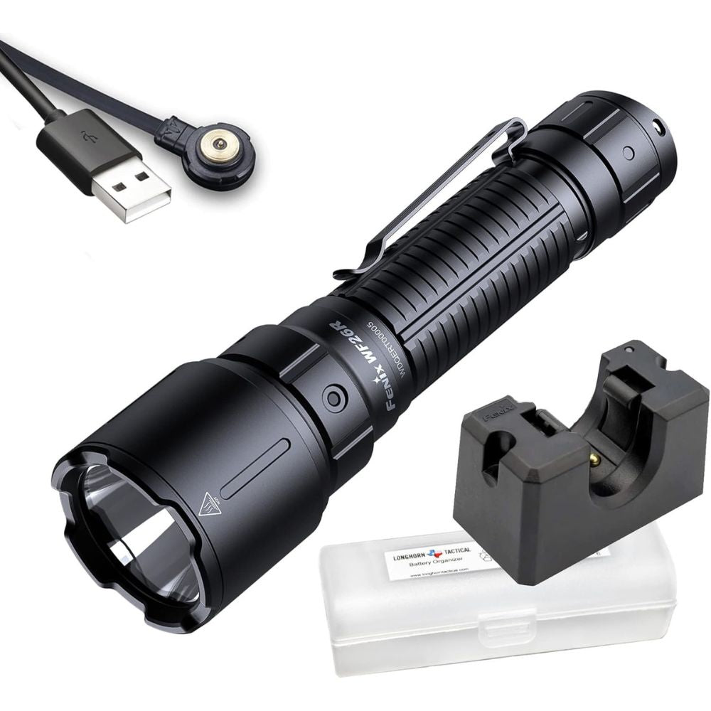 Fenix WF26R Rechargeable Flashlight with Charging Dock – 3000 Lumens USB-C Duty Torch