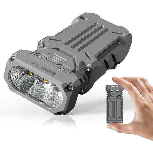 Wuben X2 1800 Lumen Rechargeable Pocket Torch (Grey Titanium) - 128 Metres