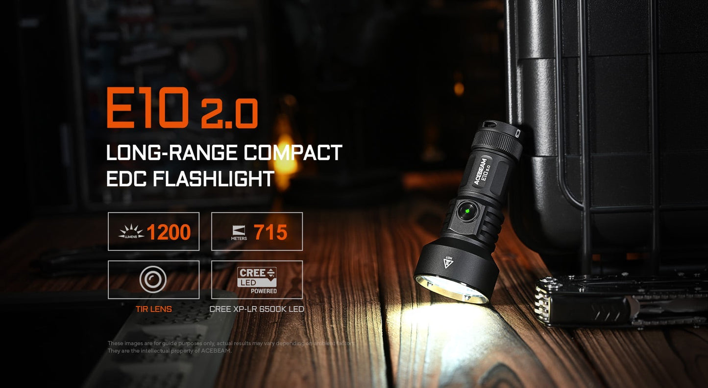 AceBeam E10 2.0 Ultra Compact Long-Range EDC Thrower - 1200 Lumens, 715 Metres