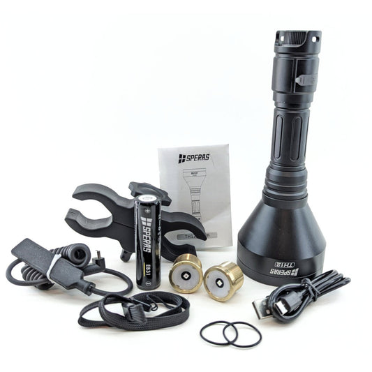 SPERAS TH12K 600 Lumen Rechargeable Focusable Hunting Flashlight Kit - 1680 Metres