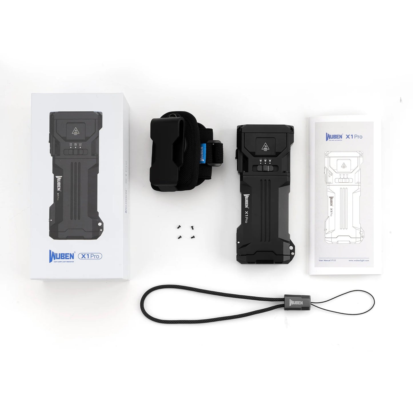 Wuben X1 Pro 12300 Lumens Rechargeable EDC Power Bank Flashlight (Black)