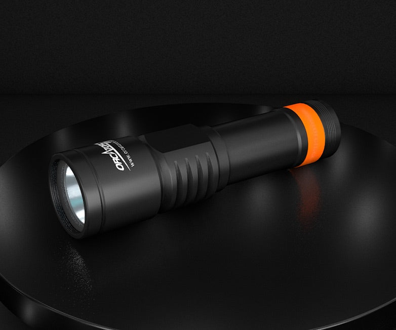 OrcaTorch D700 Rechargeable Dive Torch 1700 Lumens – BLACK