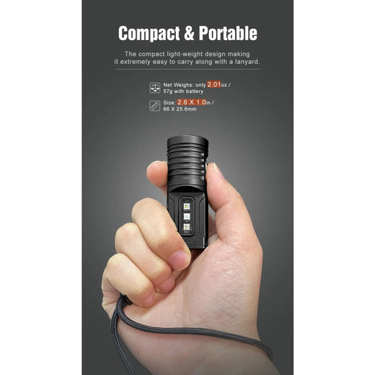 Lumintop GT Nano 5.0 1400 Lumen Rechargeable Mini Multi-Light Source Flashlight - 180 Metres
