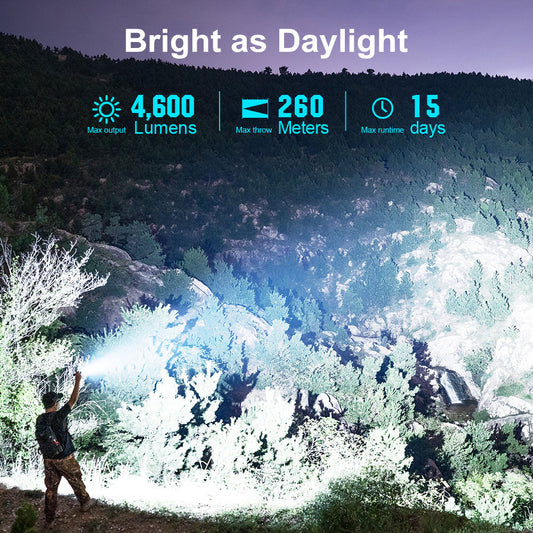 Olight Seeker 4 Pro 4600 Lumen Rechargeable Cool White Flashlight - 260 Metres