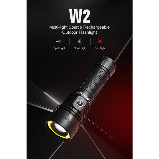 Lumintop W2 1500 Lumen Rechargeable Spot/Flood Combo Flashlight with Red Light - 700 Metres