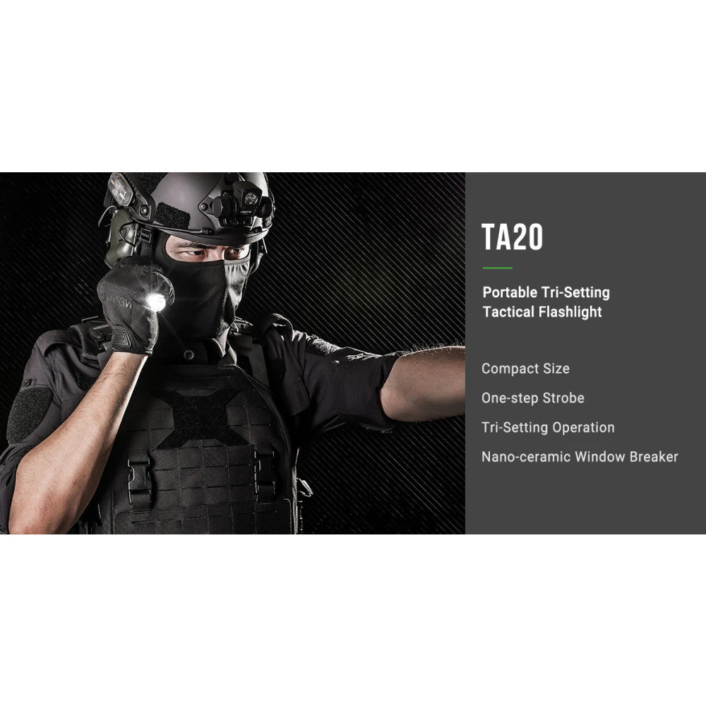 NEXTORCH TA20 1000 Lumen Compact Rotatable Tri-Setting Tactical Flashlight