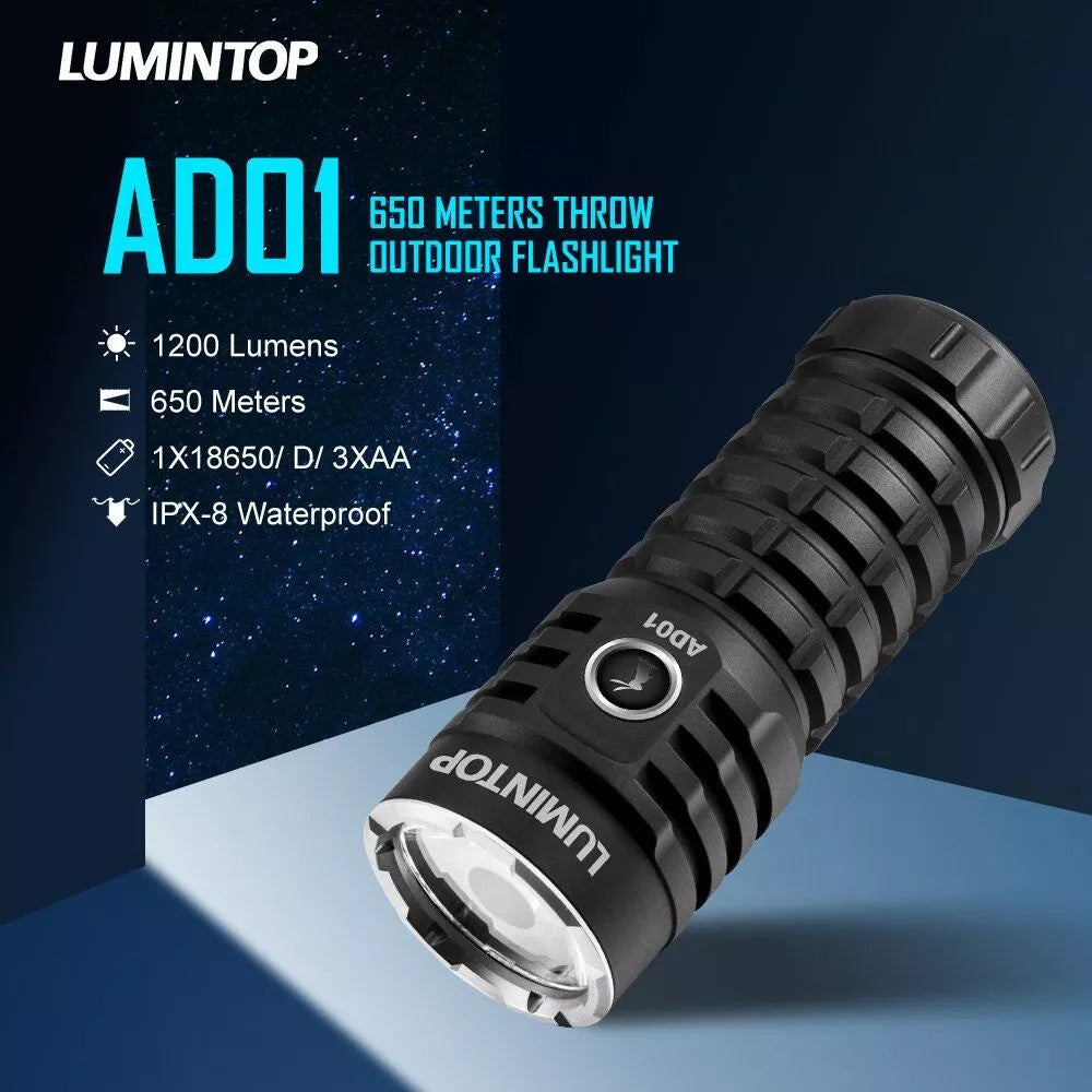 Lumintop AD01 1200 Lumen Compact TIR Thrower (650m)