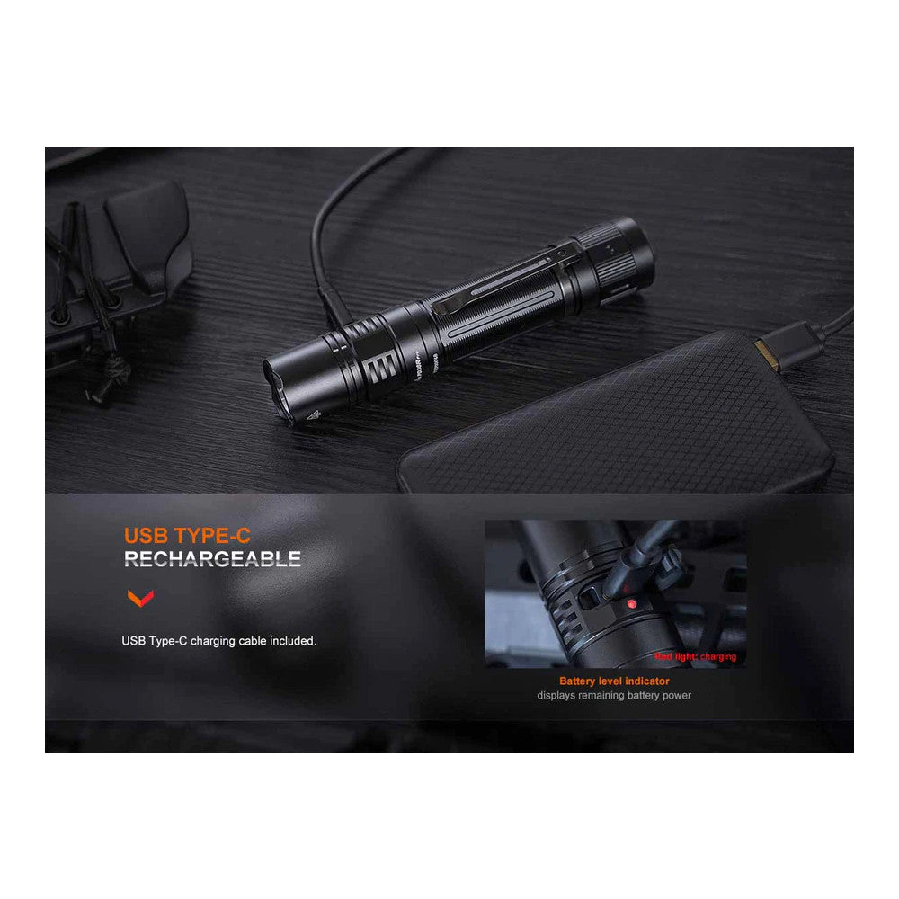 Fenix PD36R PRO Rechargeable Tactical Flashlight + Bonus Mini-Lite - 2800 Lumens, 380 Metres