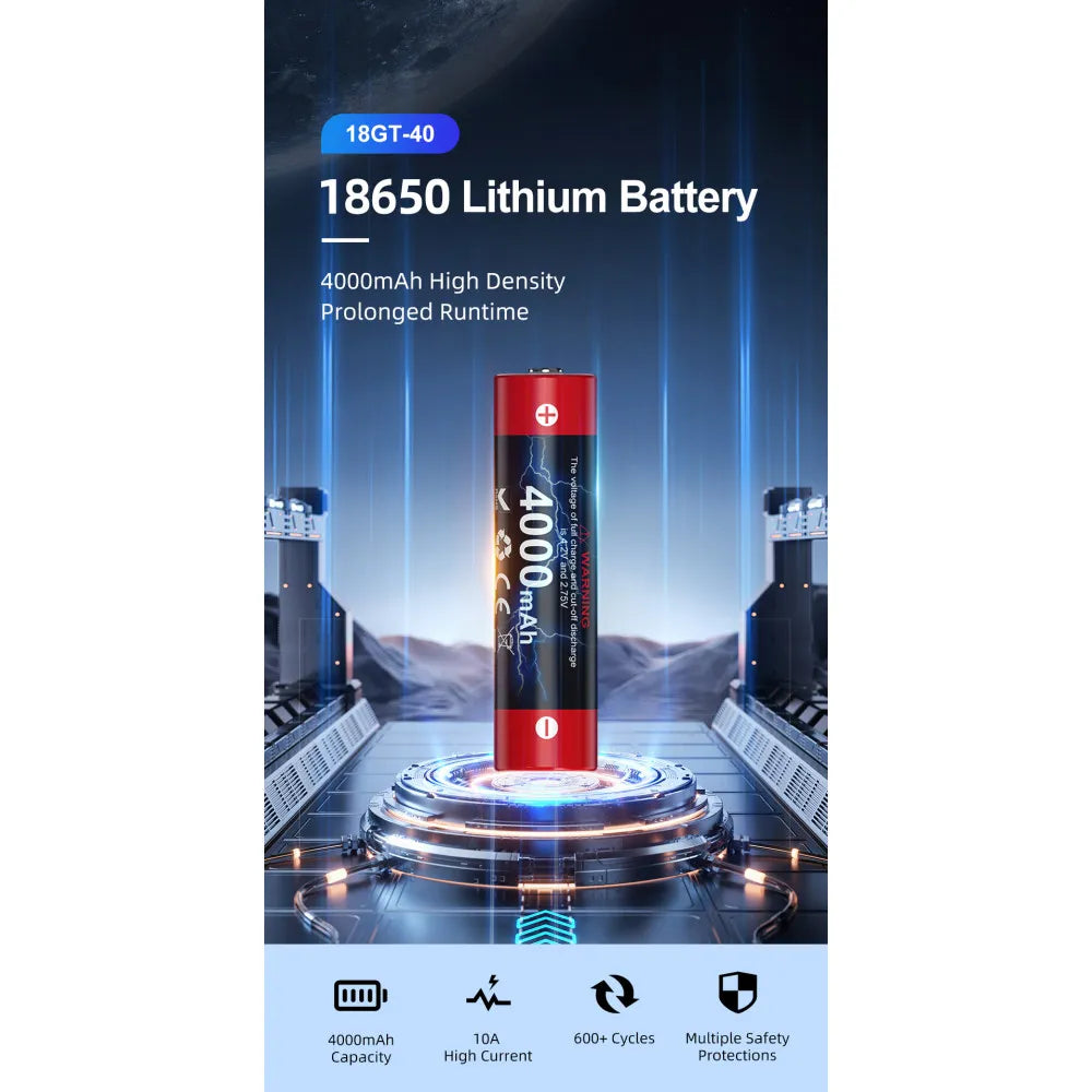 Klarus 18GT-40 18650 Rechargeable 4000mAh 3.6V Li-ion Battery