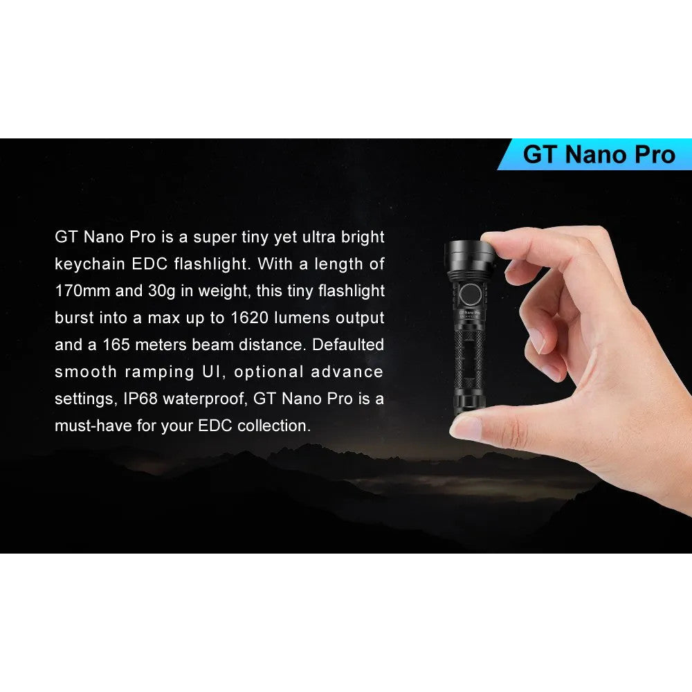 Lumintop GT Nano Pro 1620 Lumen EDC Keychain Flashlight
