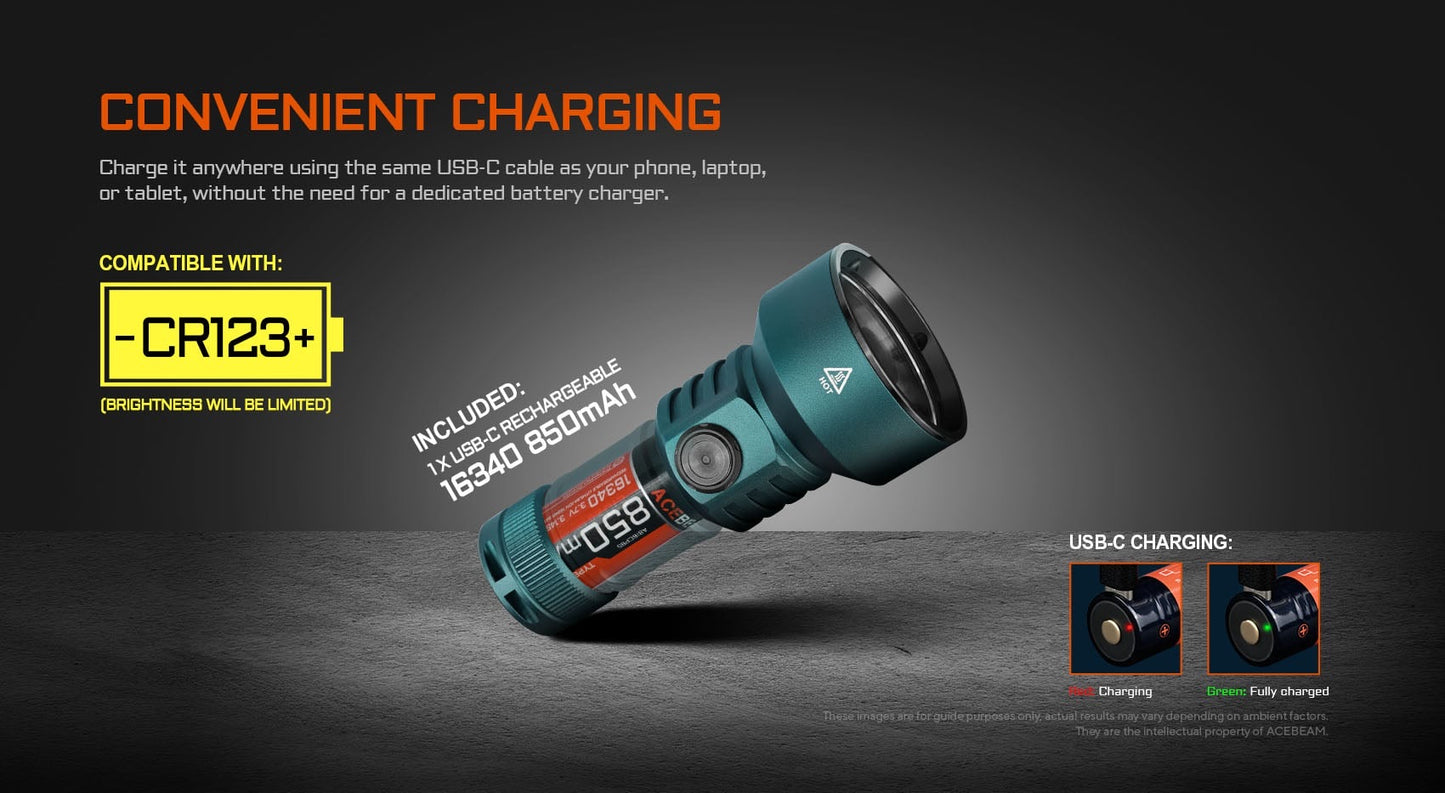 AceBeam E10 2.0 Ultra Compact Long-Range EDC Thrower - 1200 Lumens, 715 Metres