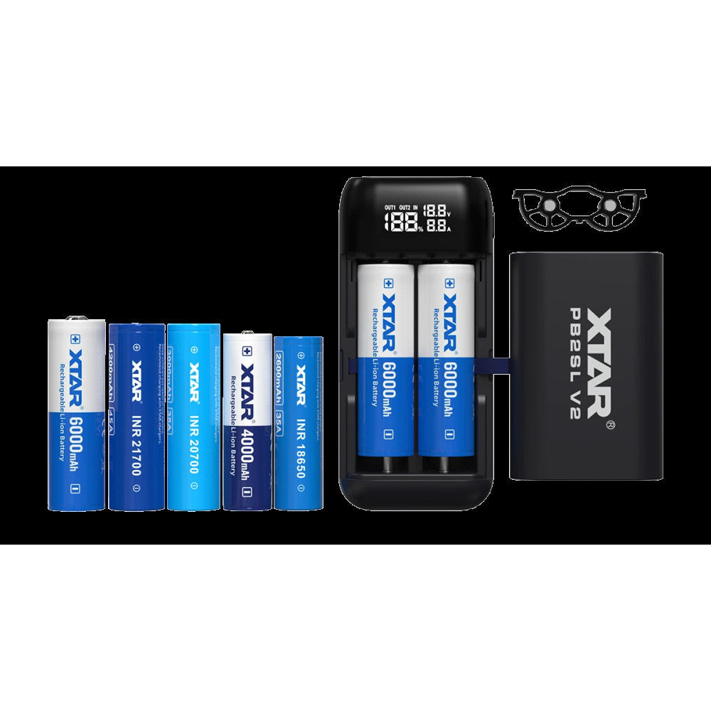 XTAR PB2SL-V2 Battery Charger and Power Bank - Black