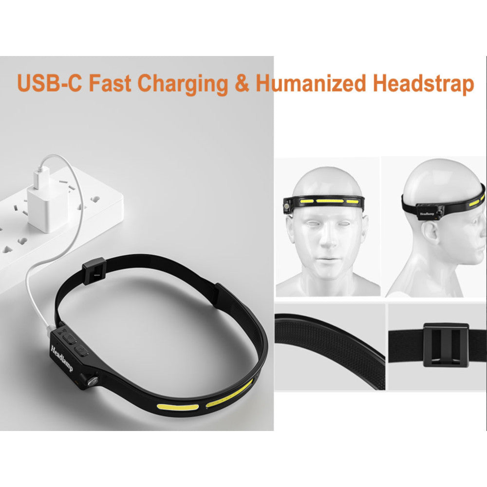 SPERAS B47L-1 500 Lumen Lightweight Rechargeable Smart Sensor Running Headlamp - 119 Metres