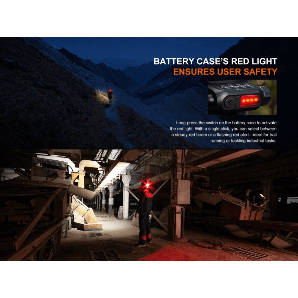 Fenix HP12R-T Beam Distance Separation-Style Headlamp Red - 1300 Lumens, 200 Metres