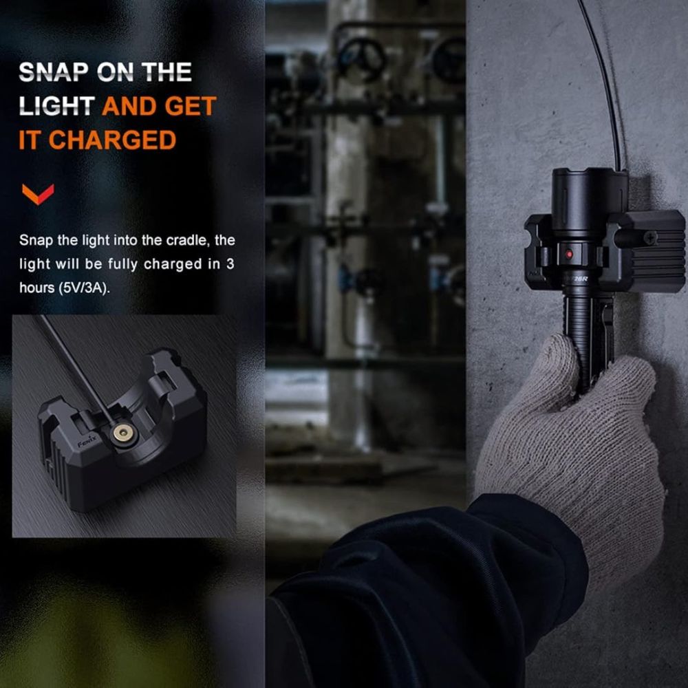 Fenix WF26R Rechargeable Flashlight with Charging Dock – 3000 Lumens USB-C Duty Torch