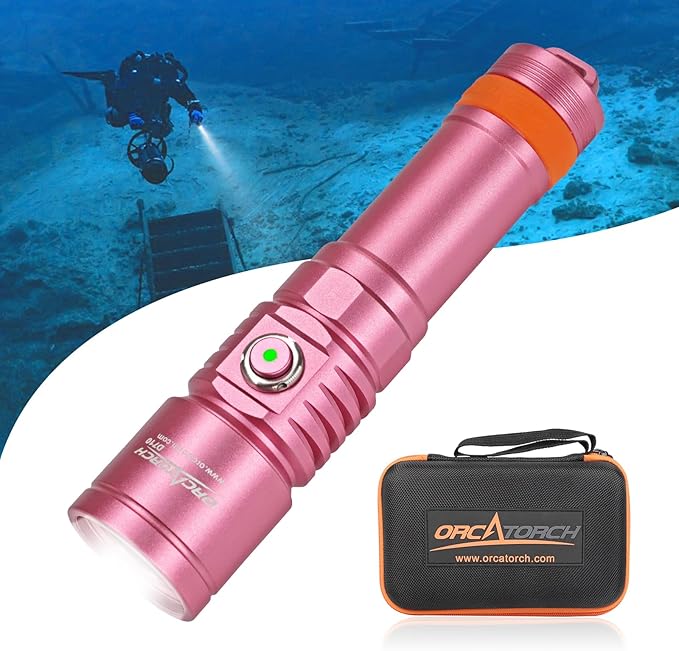 OrcaTorch D710 Diving Light – 3000 Lumens, 308 Metres - PINK
