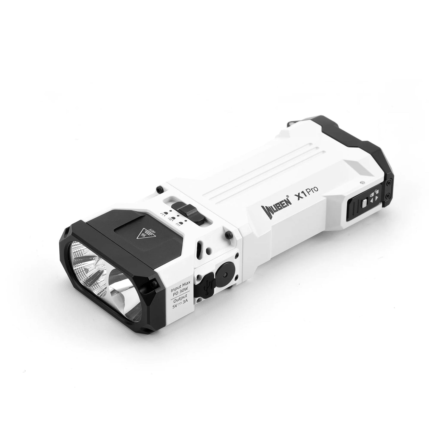 Wuben X1 Pro 12,300 Lumens Rechargeable Power Bank EDC Flashlight (White)