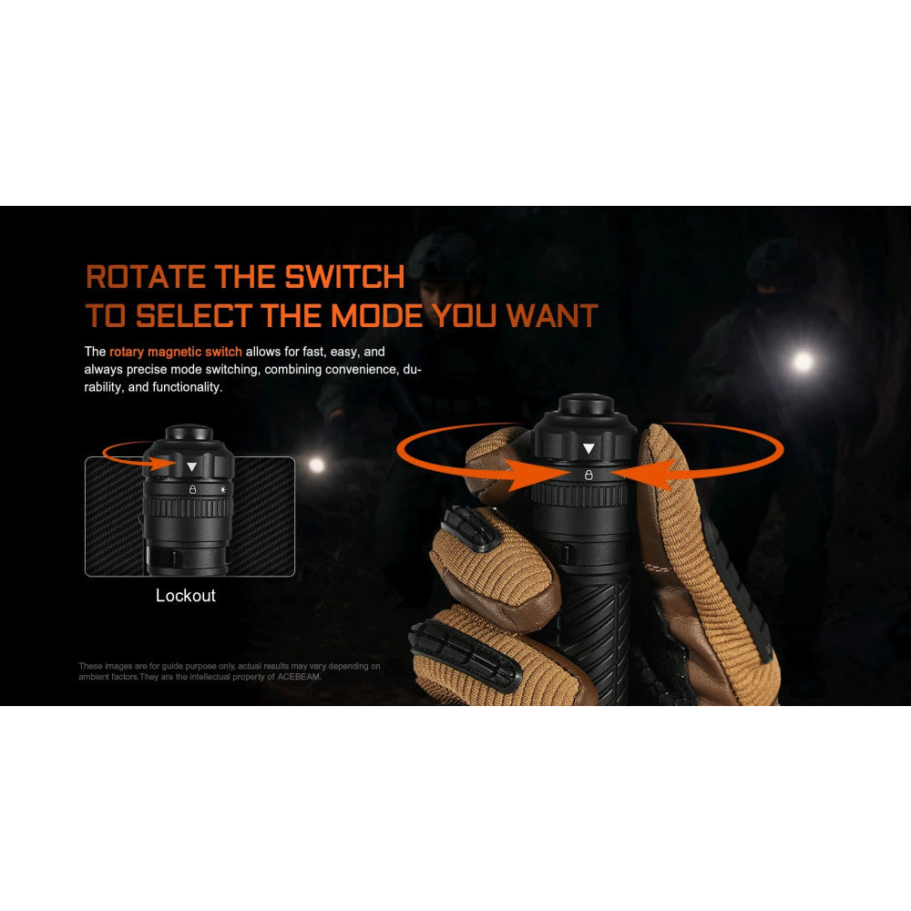 AceBeam T37 4000 Lumen Tactical and Duty Flashlight - 440 Metres